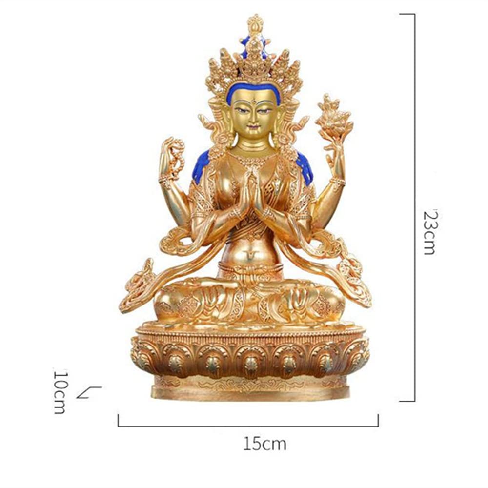 Amazon.co.jp: 23cm 金メッキ 銅 4本腕観音精彫仏教オーナメント Amazon.co.jp: 23cm 金メッキ 銅 4本腕観音精彫仏教オーナメント
