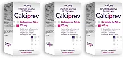 3 Calciprev - Carbonato de Cálcio 500mg - Saúde Óssea - 180 comprimidos