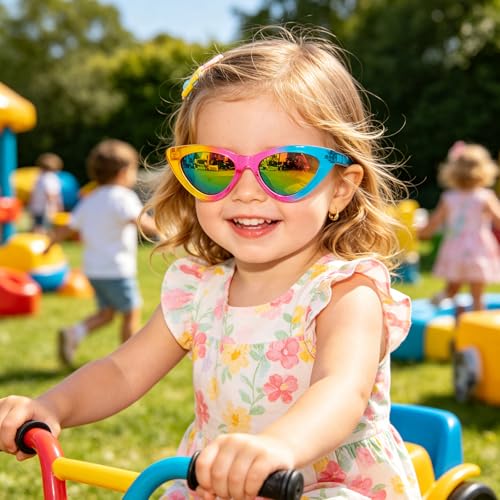 Image of Kids Sunglasses for Girls with Eyeglasses Case for Party Beach Dress Up Glasses
