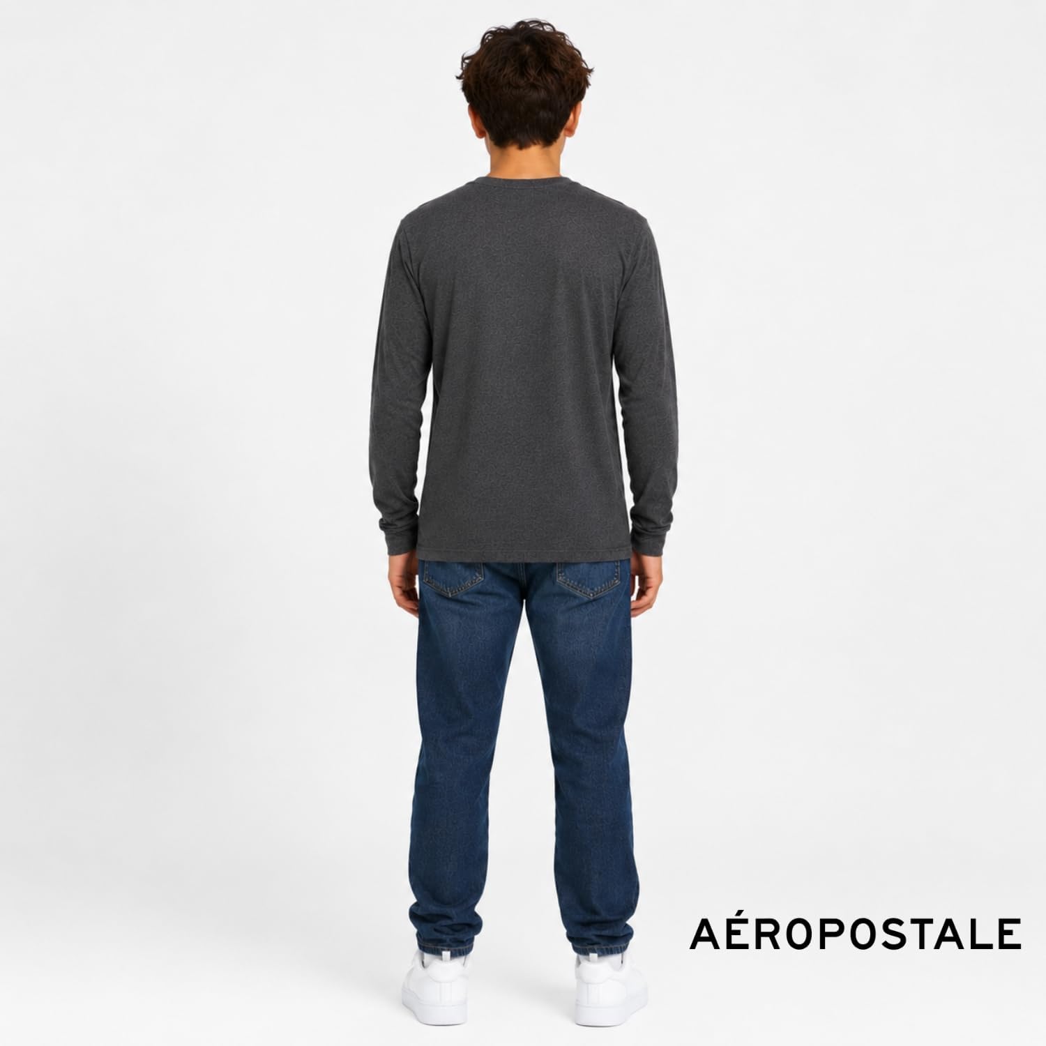 AEROPOSTALE Boys Long Sleeve Shirts 4 Pack, Cotton Tees T-Shirts, 4-16