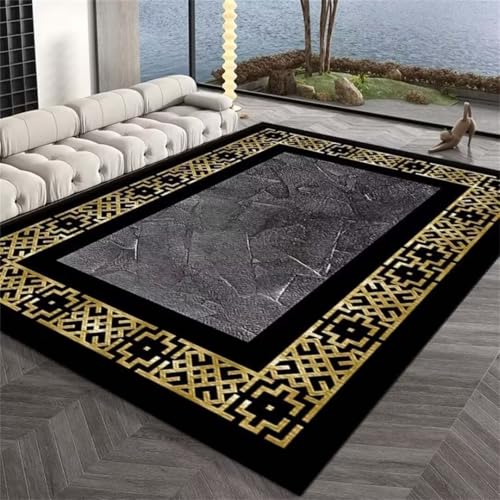 Tapis rectangulaire jaune moderne résistant pour meuble chambre enfant - 2