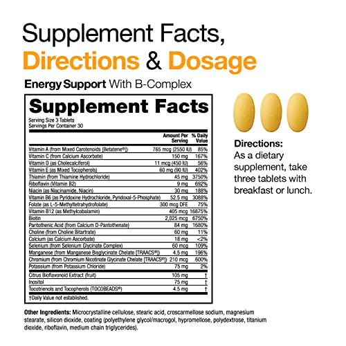 Vitamedica | Energy Support Multivitamin W B Complex | Energy Booster | Vitamin B6 & B12 | Clarity & Focus | Biotin For Hair, Skin & Nails | Energy Supplements | 90 Ct #TOP1