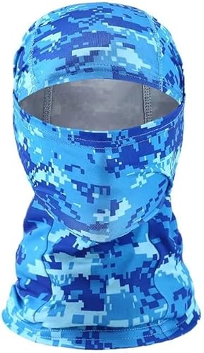 HOLIIBN Camo Blue Women Balaclava Ski Mask Windproof UV Protection Sun Hood Tact