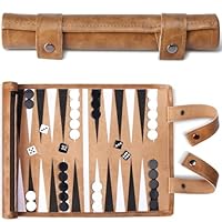 Reise Backgammon,Back Gammon Spiel aus massivem Holz - Klassisches Brettspiel für Familien,Reisen und Strategie-Liebhaber,Tragbar und langlebig