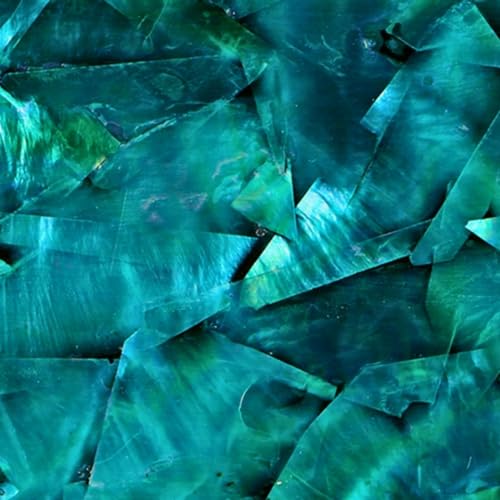 Mother of Pearl Shell Inlay Veneer for DIY or Professional Inlay Embellishments - Sustainable New Zealand Turquoise Green- with 3M Double Sided Tape Backing - 9.45