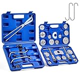 Orion Motor Tech 32pc Dual Brake Tools, 2 in 1 Caliper Compression Tool and Drum Brake Tool Kit, Brake Caliper Tool Kit and Drum Brake Tool with Brake Spring Tool Compressor Pliers Installer Remover