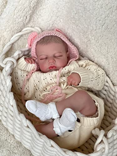Anano Reborn Baby Vollsilikon Lebensecht 20 Zoll Realistische Neugeborene Baby Mädchen Puppe 50CM Schlafendes Baby Ganzkörper Silikon Flexible Puppe (Waschbare) – Bild 7