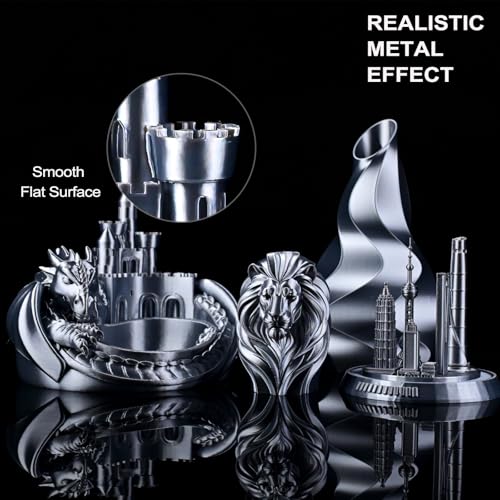 Image of OVV3D Silk Silver Filament PLA 1.75mm, Upgrade Silver Grey PLA 3D Printer Filament, Silk Silver Metal 3D Printing Filament, 3D Filament 1.75 + /- 0.02mm, Silk 1.75 PLA Filament for 3D Printer