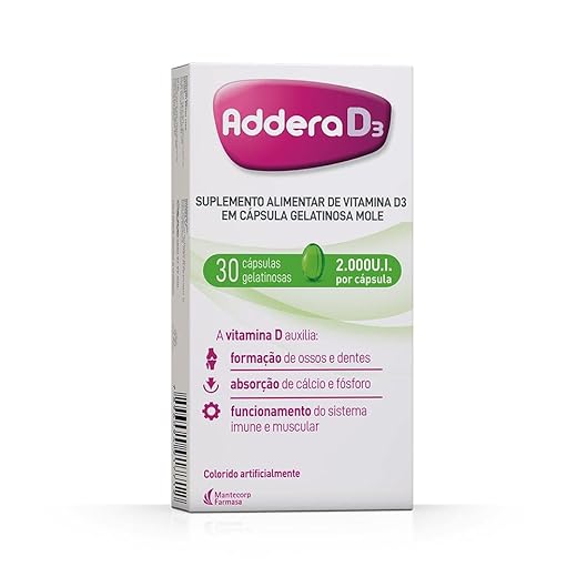 Addera D3 (Vitamina D3 2.000UI) c/ 30 Cápsulas