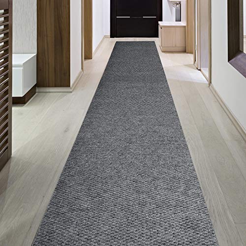 Icustomrug Spartan Weather Warrior Duty Indoor/Outdoor Utility Berber Loop Carpet Runner, Area Rugs, 3Ft,4Ft,6Ft Widths 70 Custom Sizes With Natural Non-Slip Rubber Backing 3' X 20' In Grey #TOP1