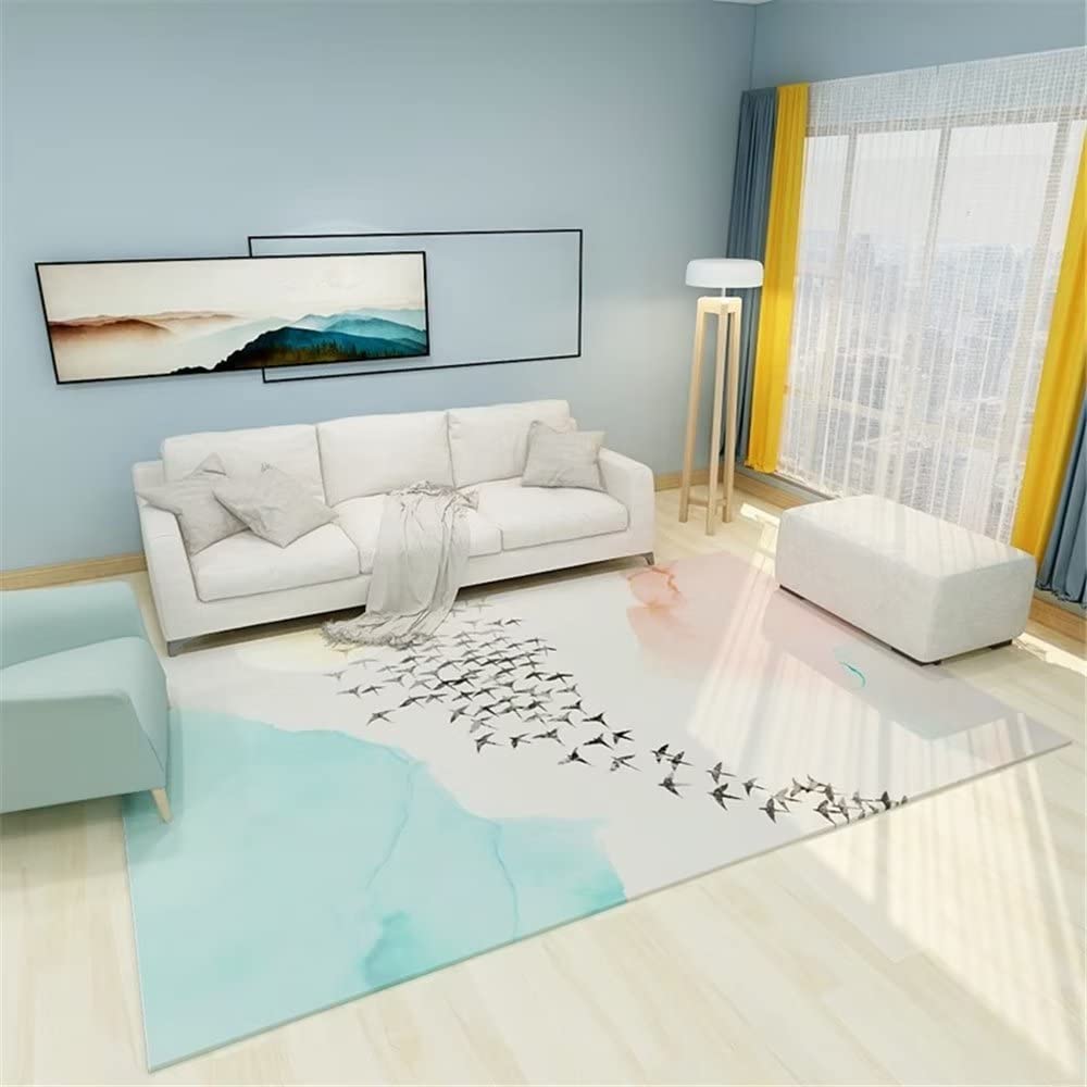 Tapis de salon moderne bleu doux pour sécuriser les jeux de bébé