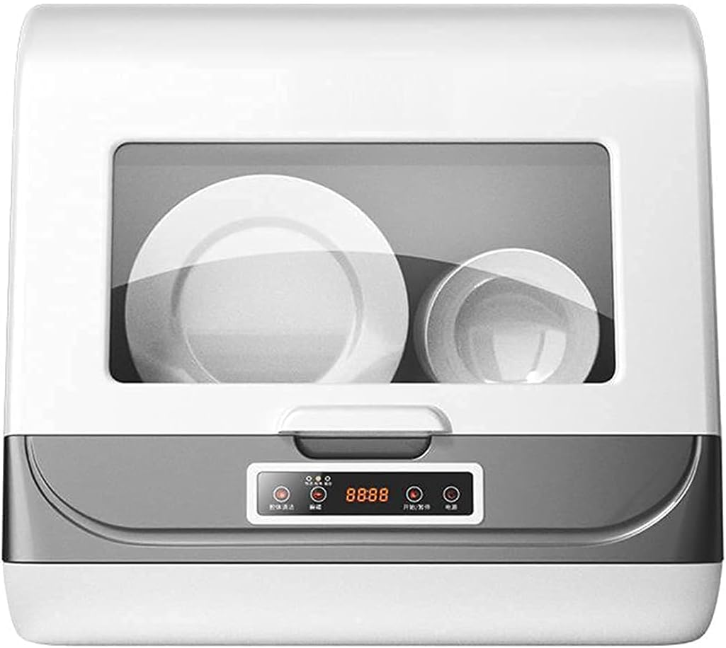 Dishwasher, small automatic dishwashing and disinfection desktop all-in-one machine, suitable for washing dishes, disinfecting dishes Power: 1200 W Voltage: 220 V Frequency: 50 Hz (White)