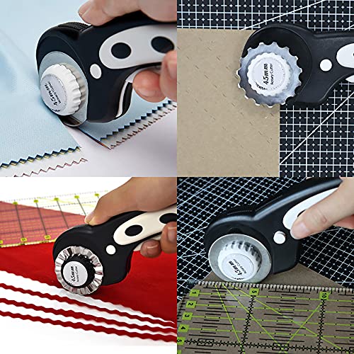 image for Headley Tools Rotary Cutter Set Black - Quilting Kit incl. 45mm Fabric