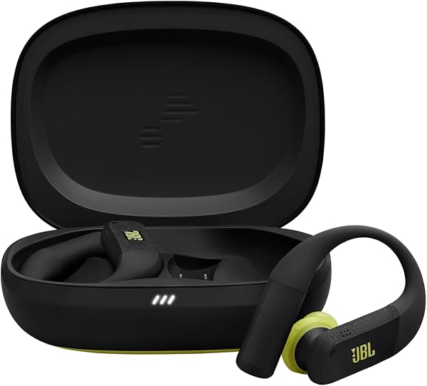 Auriculares deportivos inalámbricos JBL Endurance Peak 4 con cancelación de ruido, Bluetooth, 48h de batería, IP68 resistente al agua y al polvo, sonido JBL Pure Bass, negro/lima (Renewed)