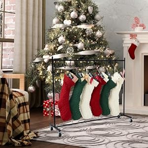 Christmas Stocking Holder Stand with 10 Hook Rubber Prevent Scratches Heavy Duty Freestanding Stocking Hanger Rack on Wheels Holiday Decor Hanger Stocking Holders for Mantle, Fireplace, Floor Christmas Stocking Holder Stand with 10 Hook Rubber Prevent Scratches Heavy Duty Freestanding Stocking Hanger Rack on Wheels Holiday Decor Hanger Stocking Holders for Mantle Fireplace Floor