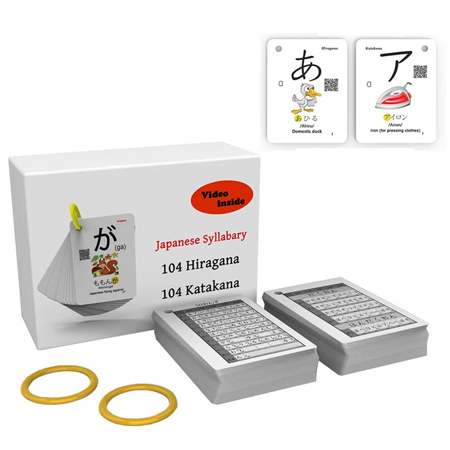 Hiragana And Katakana Syllabary Alphabet Japanese Flash Cards For ...