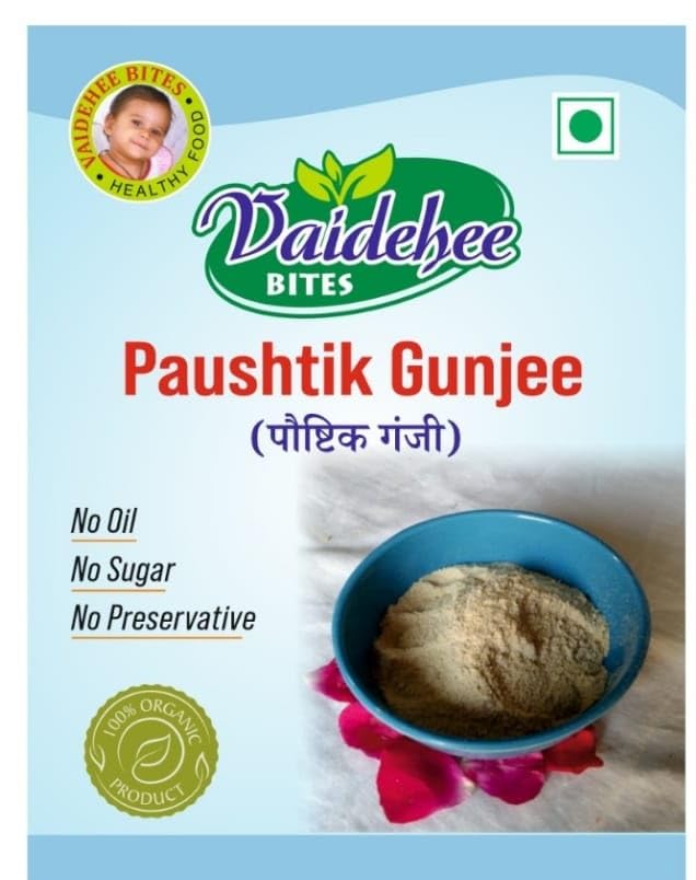 Paushtik Gunjee Baby Food Powder, No Sugar No Oil, 100g.