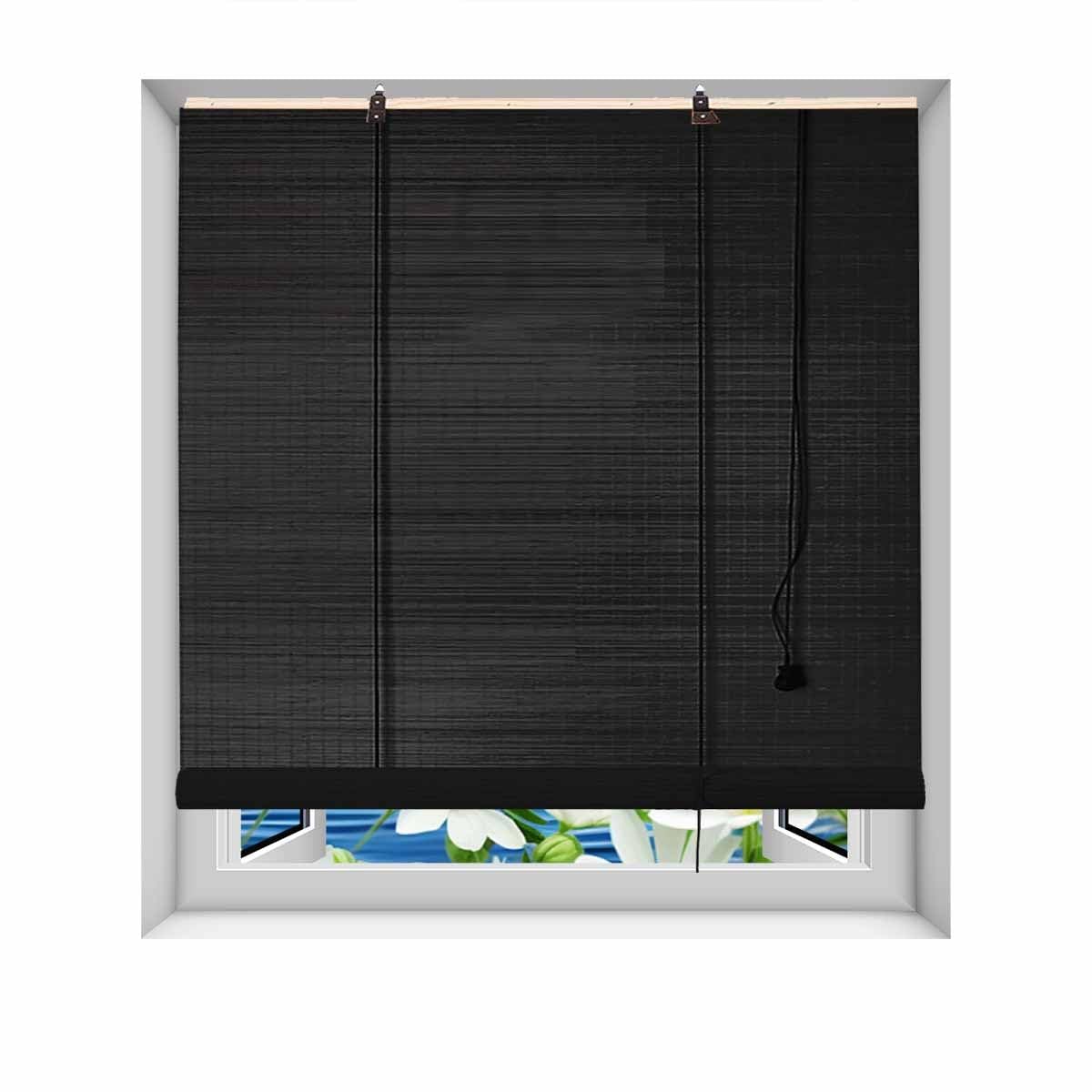 竹製ロールブラインド 幅160cm 高さ215cm 手編みの竹製ブラインド、涼しく 竹製ロールアップウィンドウ