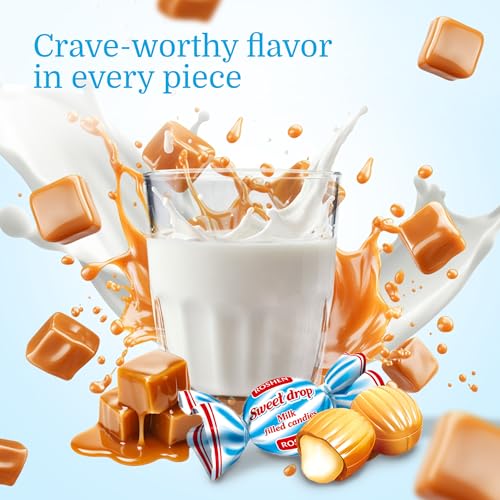 Roshen Caramel Candy Sweet Drop with Milky Filling, Delicious, Flavorful Sweets 378gr/13.33oz Pack of 2