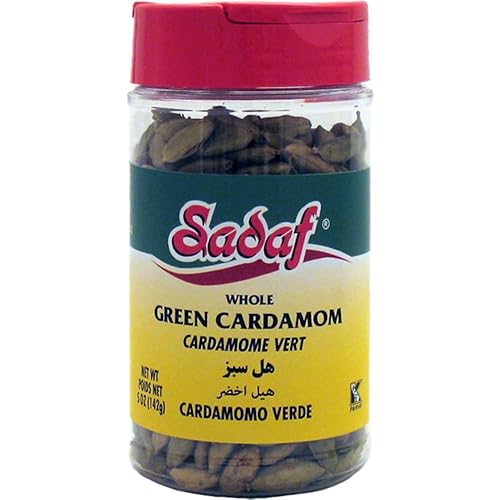 Sadaf Green Cardamom Whole - Cápsulas de cardamomo verde para cocinar y condimentar alimentos, especias de cardamón de cocina de Oriente Medio,