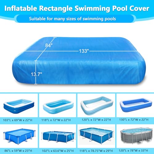 Cobertor Rectangular para Piscina Inflable 130x84 in miniatura 2