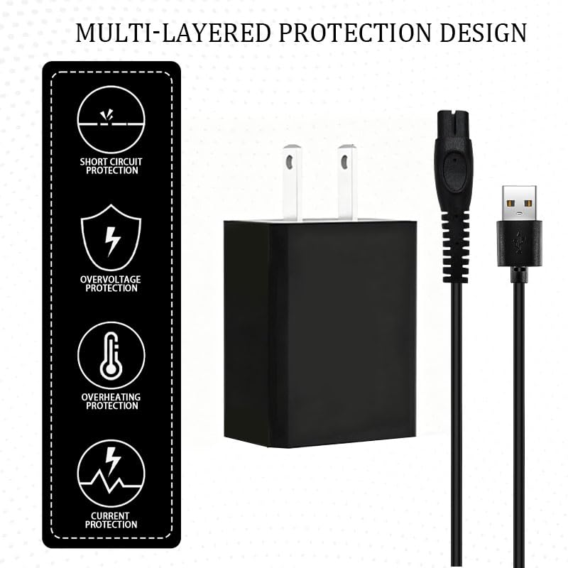 5V 1A USB Shaver Charger Compatible with Philips Norelco 3000 5000 7000 9000 Series Razor, Replacement Charging Cable for 2400 3600 3900 5400 7800 MG5910 MG7910 MG9510 MG9520 Trimmer(1M)