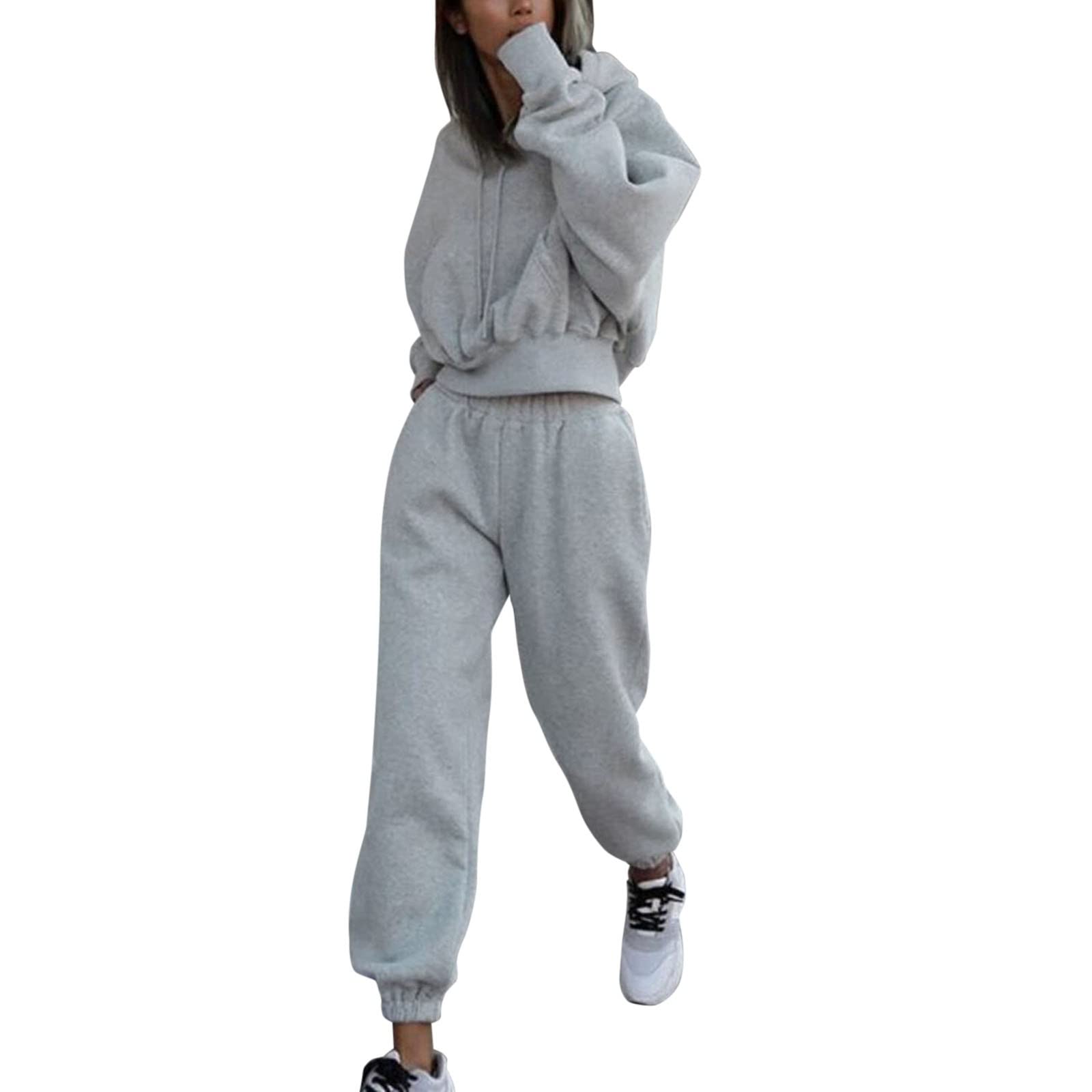 Survêtement Femme 2 Pièces - Haut & Pantalon Baggy Léger - Streetwear Décontracté - Pour Maison, Loisirs, Automne/Hiver