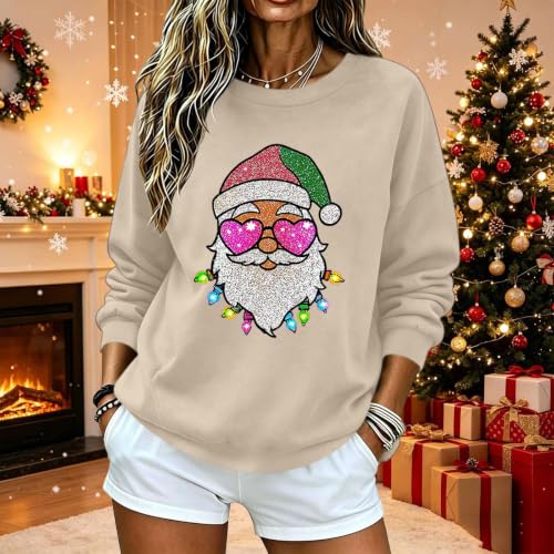 Christmas Womens Sweatshirts Funny Graphic Pullover Xmas Holiday Tops - image 2