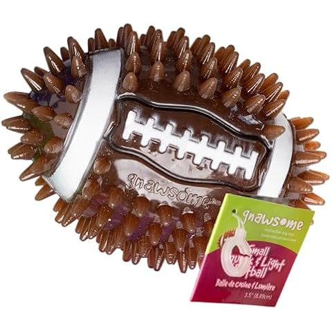 Gnawsome Dog Toys - 3.5" Spiky Squeak & Light Football - Small - Dental & Gum Wellness - Stimulating Fun - Hidden Squeaker - Durable for Heavy Chewers - 100% BPA-Free - Assorted Colors Cover