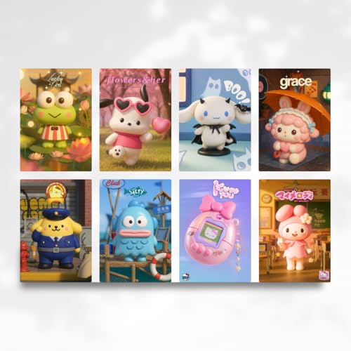 Image of Yellow Town India Kawaii Dream Squad Poster Kit | Set of 8 A4 Posters + Wall Friendly Adhesive | 300 GSM | Cute Girly Art Prints for Room Decor for Hostels & Dorms