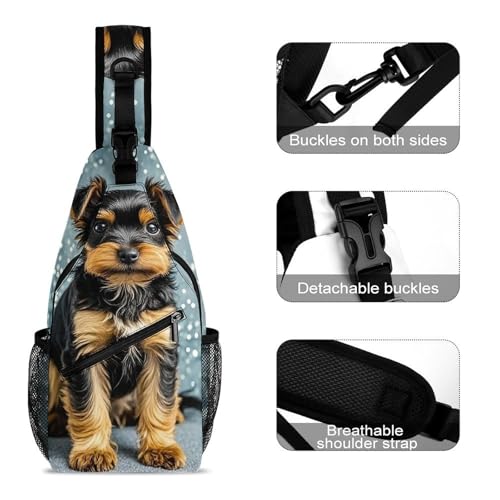 Mochila de viaje Yorkie negra para pasear en bicicleta y hacer senderismo con cachorros 3