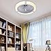 Imagen de ventilador de techo con iluminación ventilador LED luz moderno Lámpara de techo Luz de control remoto regulable Velocidad viento ajustable Dormitorio Sala de estar Iluminación de techo interior