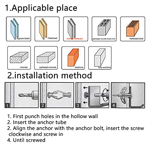 Bicmte Hollow-Wall Anchors ，Drywall Anchor Kit thumb #5