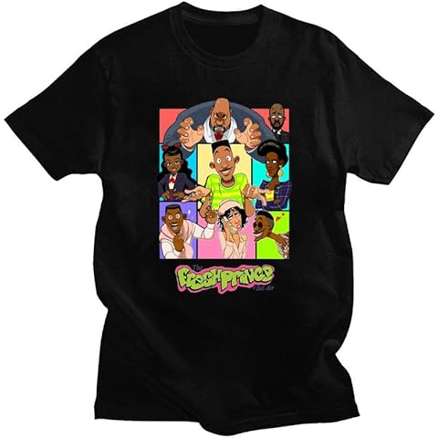 The Fresh Prince of Bel Air T-Shirts Cotton Fashion Tee Mens Casual T Shirts Top Black Cover