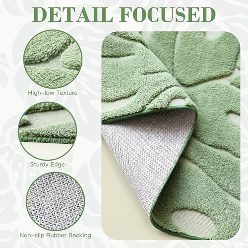 Tapete decorativo verde Arenarug 5x7 de felpa alta y baja miniatura 4