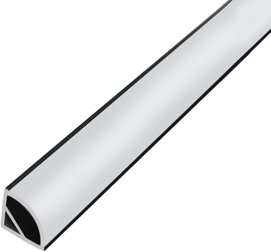 inShareplus V Shape LED Aluminum Channel System with Milk White Cover, End Caps and Mounting Clips, Aluminum Profile for LED Strip Light Installations, V02 Model, 5 Pack, 3.3ft/1 Meter, Black