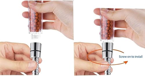 Miniatura 8 de Cabezal de ducha filtrado con mango de MineralStream, cabezal de ducha de alta presión que ahorra agua con cuentas de filtro para agua dura con