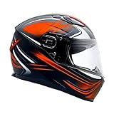 Top 20 Best Orange Motorcycle Helmet Reviews Comparison 2 Typhoon Adult Full Face Motorcycle Helmet w/Drop Down Sun Shield DOT Certified - (Matte Orange, XX Large)