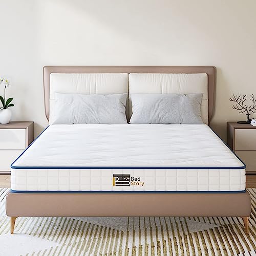 BedStory Double Mattress 6 Inch, Full Mattress Medium Firm, Hybrid Spring Full Size Mattress in a Box, Matelas Double, Breathable Mattress for Double Bed, Supportive Full Bed Mattress, CertiPUR-US