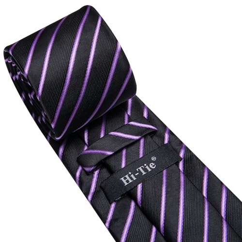 Image of Hi-Tie Mens 70inches Tie Set Extra Long Necktie for Men Cufflinks Handkerchief Big Tall Men Business Wedding
