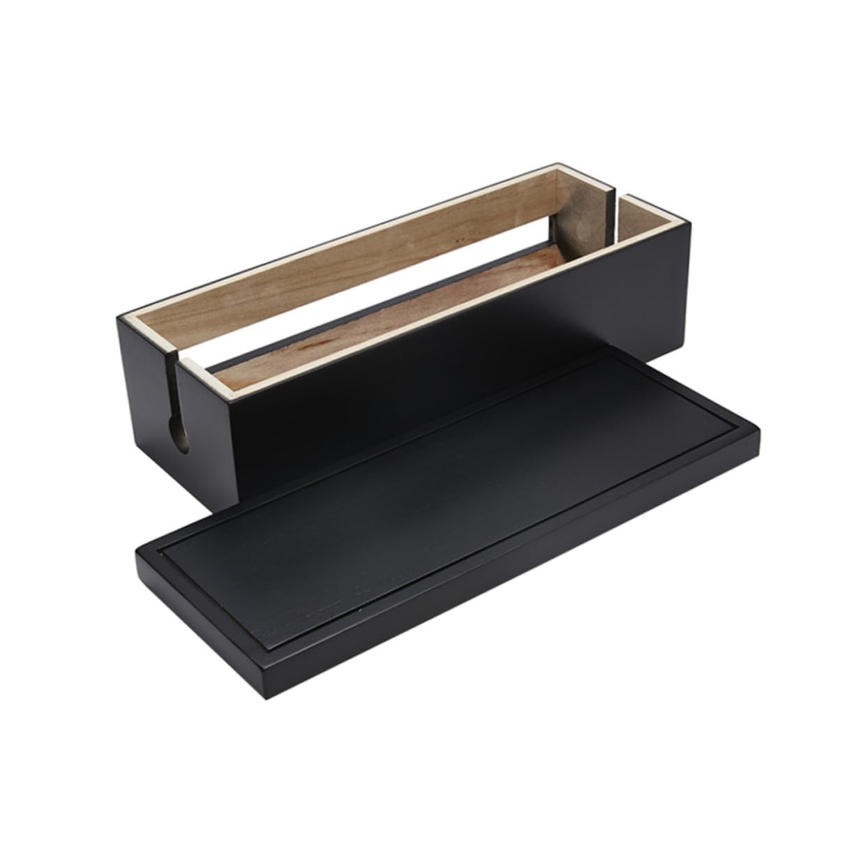 Caja Organizadora Para Cables De Madera Grande Negra, Estuche De Almacenamiento Eléctrico Para Oficina y Hogar, Práctico Organizador De Regletas y Cables Eléctricos
