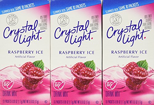 Crystal Light On The Go Raspberry Ice, 10-Count Boxes (Pack of 6)