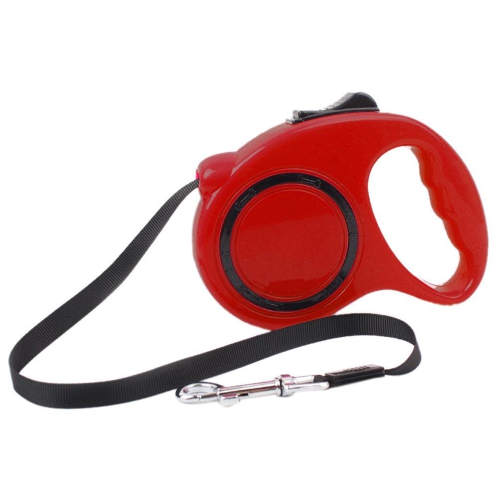 Cuerda de tracción para Mascotas retráctil automática de 3 m, Correa Extensible para Caminar, roja, cómoda y respetuosa con el Medio Ambiente