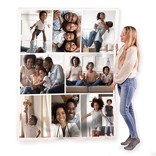 FrameStory Custom Blanket Personal Photos & Text, Fully Customizable Size,