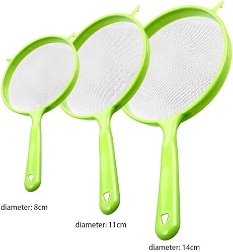 Miniatura 2 de 3 unidsset de plástico de malla fina colador de tamiz de alimentos colador con mango para hornear herramienta de cocina té jugo pasta tamiz