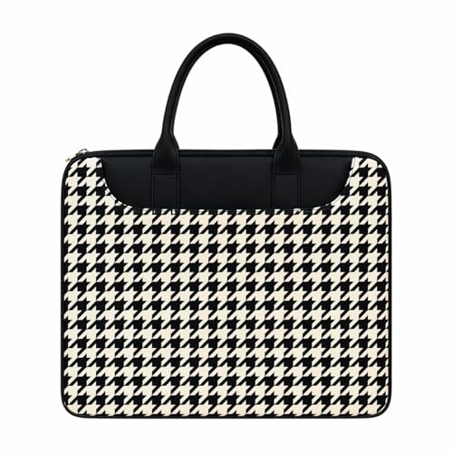 Image of Tabelito Designer Printed Laptop Sleeve for Women (13-15.6 Inch) | Jute & Vegan Leather Office Handbag | Lightweight Stylish Work Bag with Handle