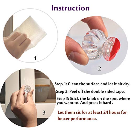 Self Stick Knobs, Stick On Acrylic Handles For Mirror Closet, No Drilling Knobs For Acrylic Case - Clear Like Crystal Knobs For Drawer, Self Adhesive Cabinet Pull Handle (8 Pack) #TOP5
