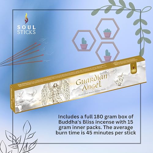 SOUL-STICKS-Hand-Rolled-Incense-Sticks-Mystic-Spirit-Blends-180-Gram-Box-100-Natural-Masala-Incense-Organic-Home-Fragrance-Agarbatti-Guardian-Angel SOUL STICKS Hand Rolled Incense Sticks Mystic Spirit Blends 180 Gram Box 100 Natural Masala Incense Organic Home Fragrance Agarbatti Guardian Angel