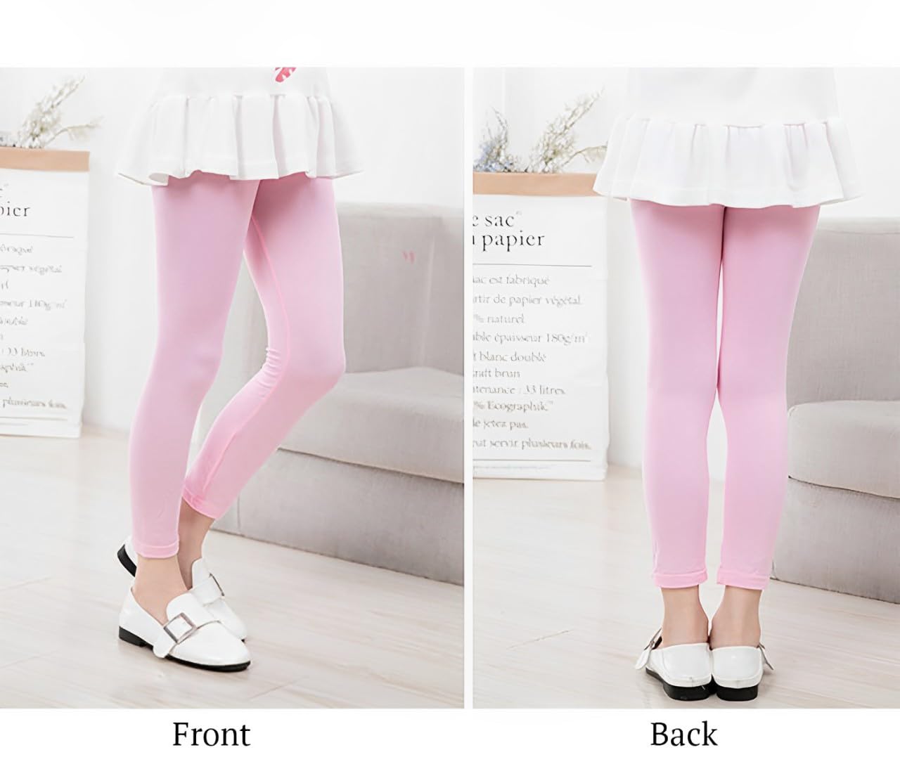 SYGA Girls Leggings, Soft & Stretchable Cotton Infant Toddler Leggings, Suitable for All Seasons, Size 4-5 Years(Pink) - Image 5 thumbnail