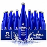Saratoga Sparkling Spring Water, Premium Carbonated Water, 28 Fl Oz Glass Bottles, 12 Pack, Crisp Refreshing Bubbles, Iconic Cobalt Blue Glass Bottles (Still)